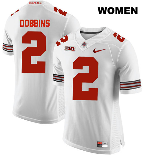 Ohio State Buckeyes Women's J.K. Dobbins #2 White Authentic Nike College NCAA Stitched Football Jersey UU19F85YK